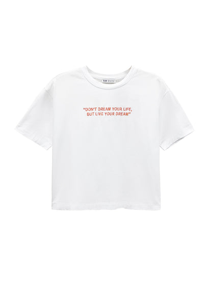 Women Short-Sleeve Fashion Tee - White - M3W788