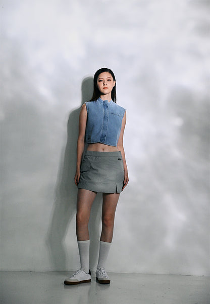 Women Sleeveless Shirt - Light Blue - 410289