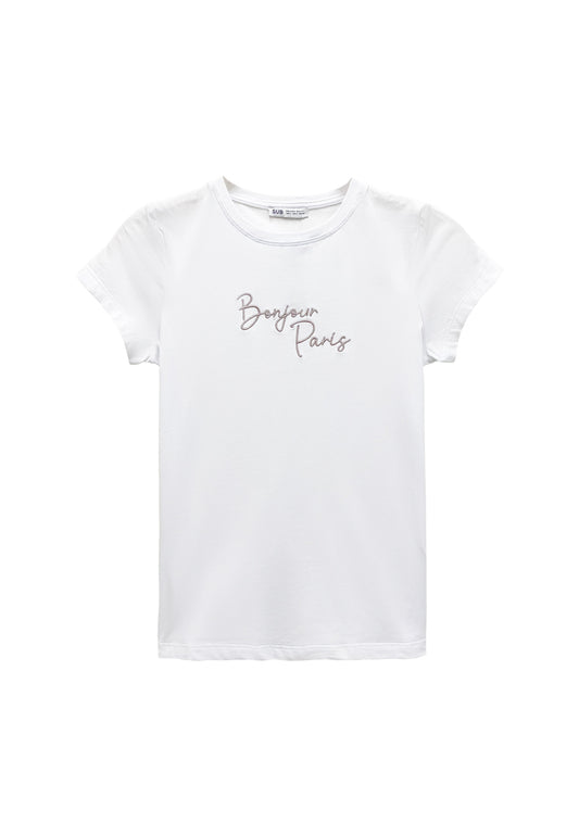 Women Short-Sleeve Graphic Tee - White - M3W687