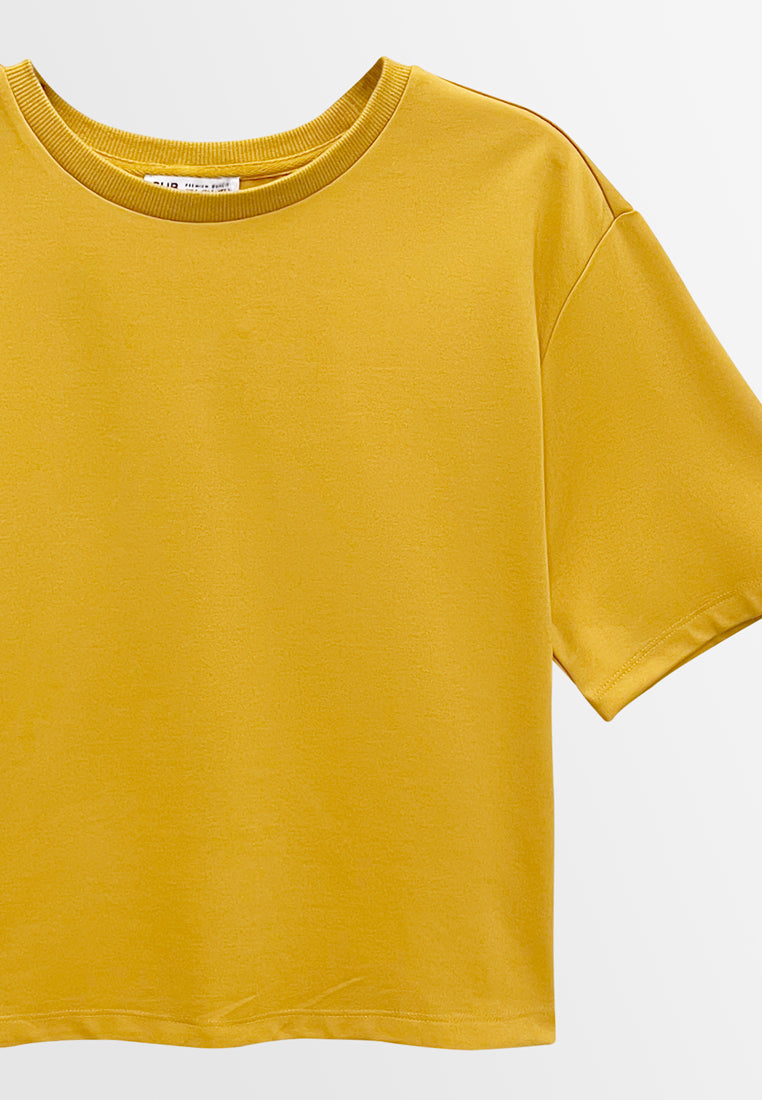 Women Short-Sleeve Fashion Tee - Yellow - M3W753