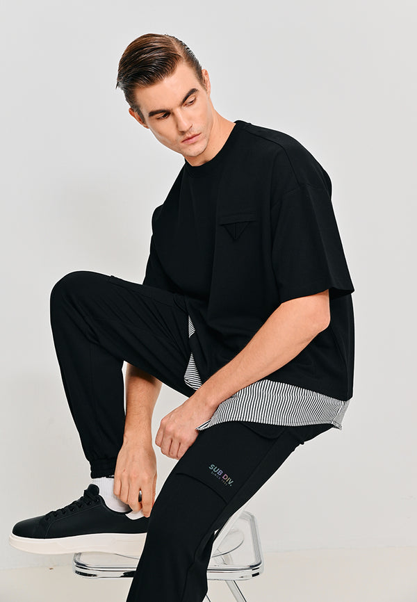 Men Short-Sleeve Fashion Tee - Black - 310172