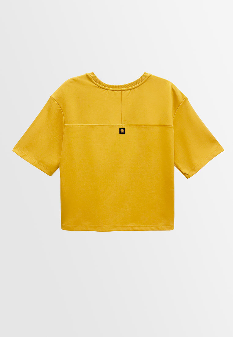 Women Short-Sleeve Fashion Tee - Yellow - M3W753