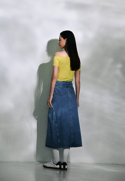 Women Short-Sleeve Fashion Tee - Yellow - 410285