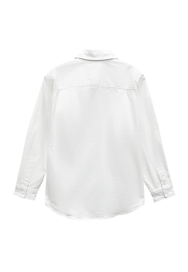 Men Long-Sleeve Shirt - White - S3M568