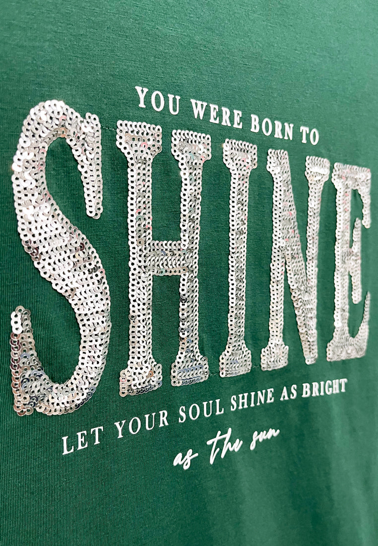 Women Short-Sleeve Graphic Tee - Dark Green - M3W776