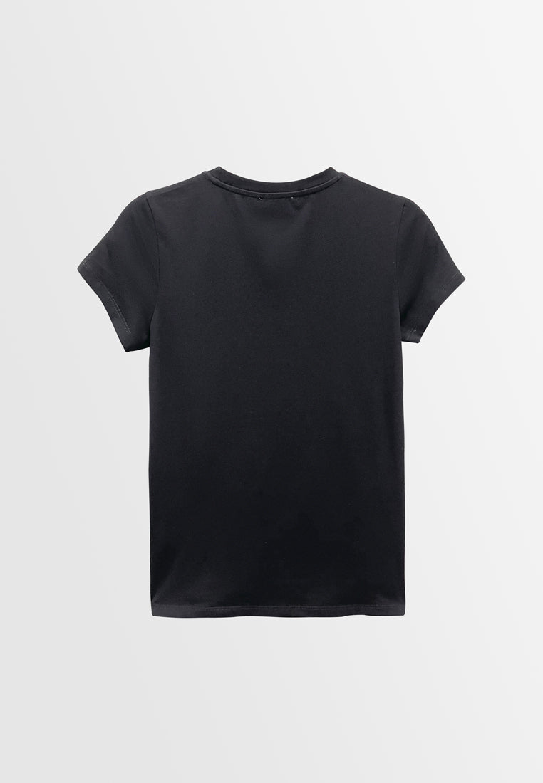 Women Short-Sleeve Graphic Tee - Black - M3W773