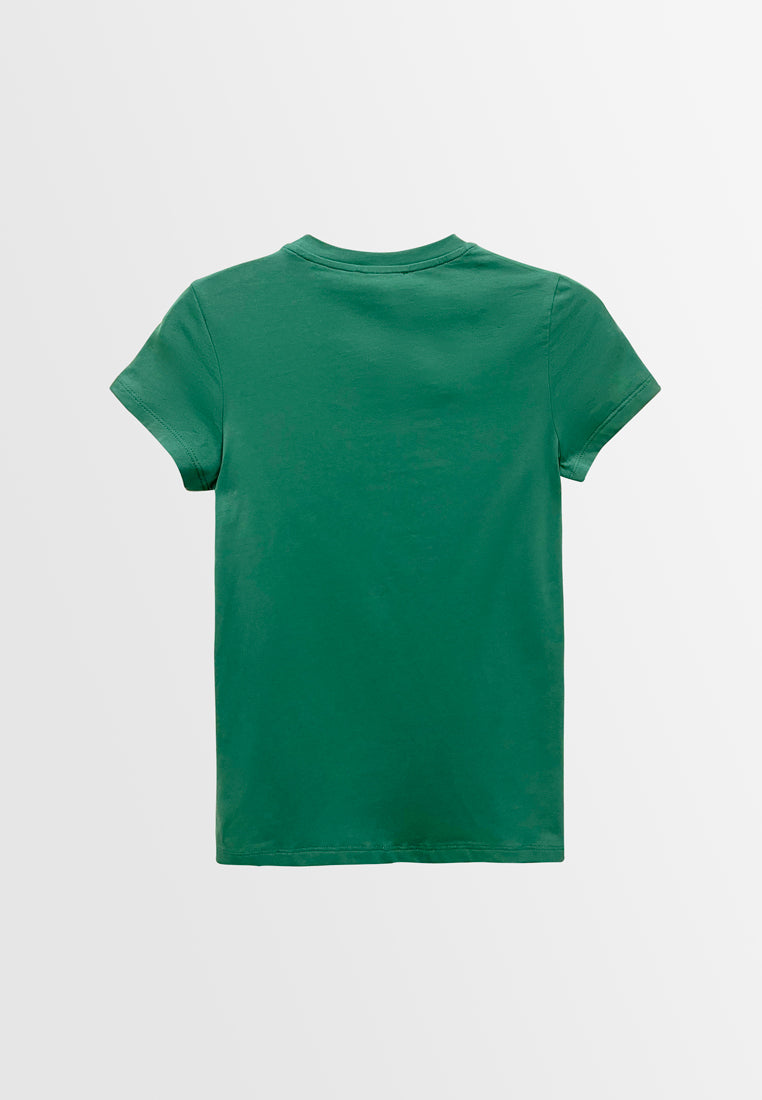 Women Short-Sleeve Graphic Tee - Dark Green - M3W776