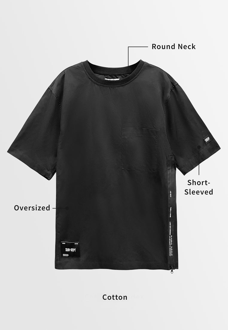 Men Short-Sleeve Fashion Tee - Black - S3M755