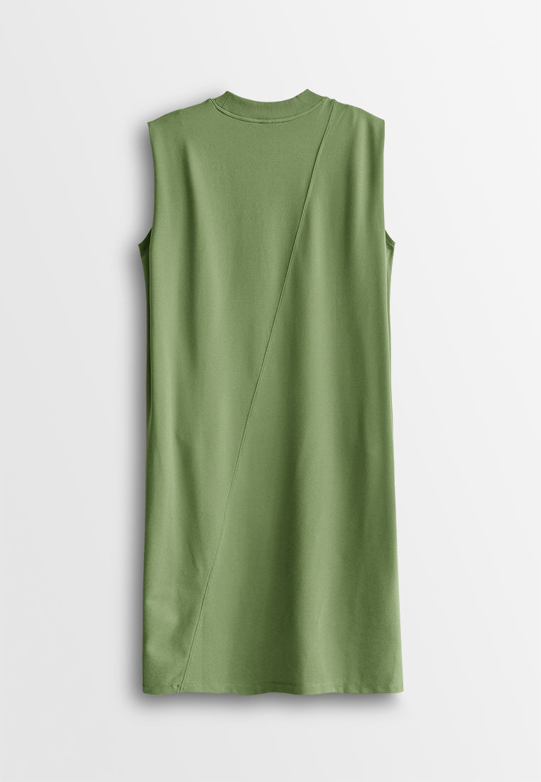 Women Sleeveless Midi Dress - Army Green - 510275