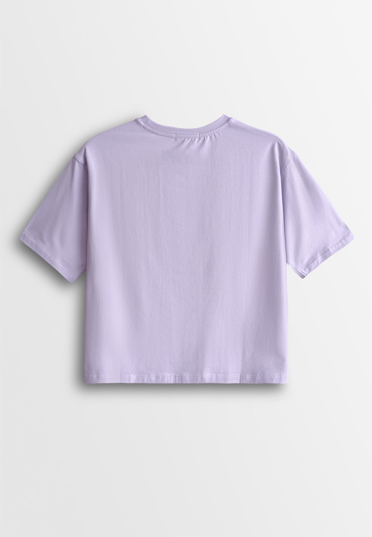 Women Short-Sleeve Fashion Tee - Purple - 610222