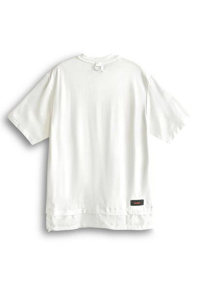 Men Oversized T-Shirt Short Sleeve - White - 510229