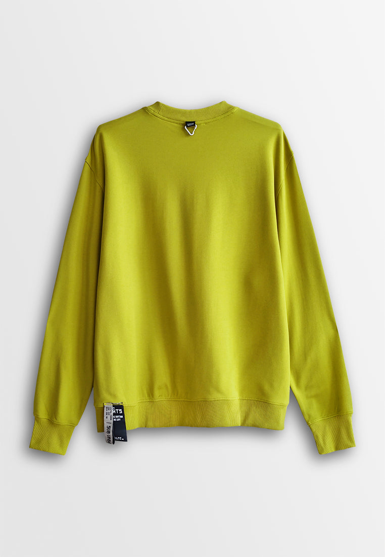 Men Oversized Long-Sleeve Sweatshirt - Yellow - 510253