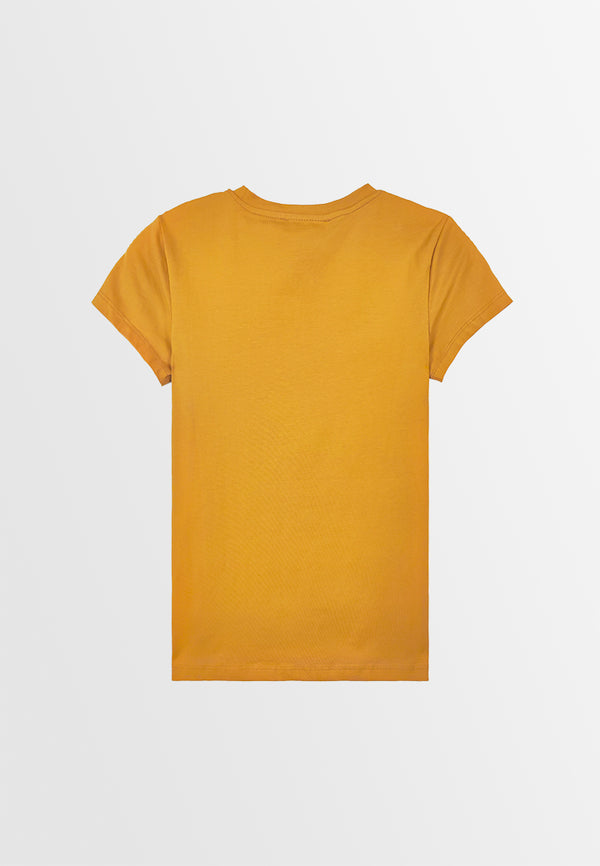 Women Short-Sleeve Graphic Tee - Dark Yellow - F3W855