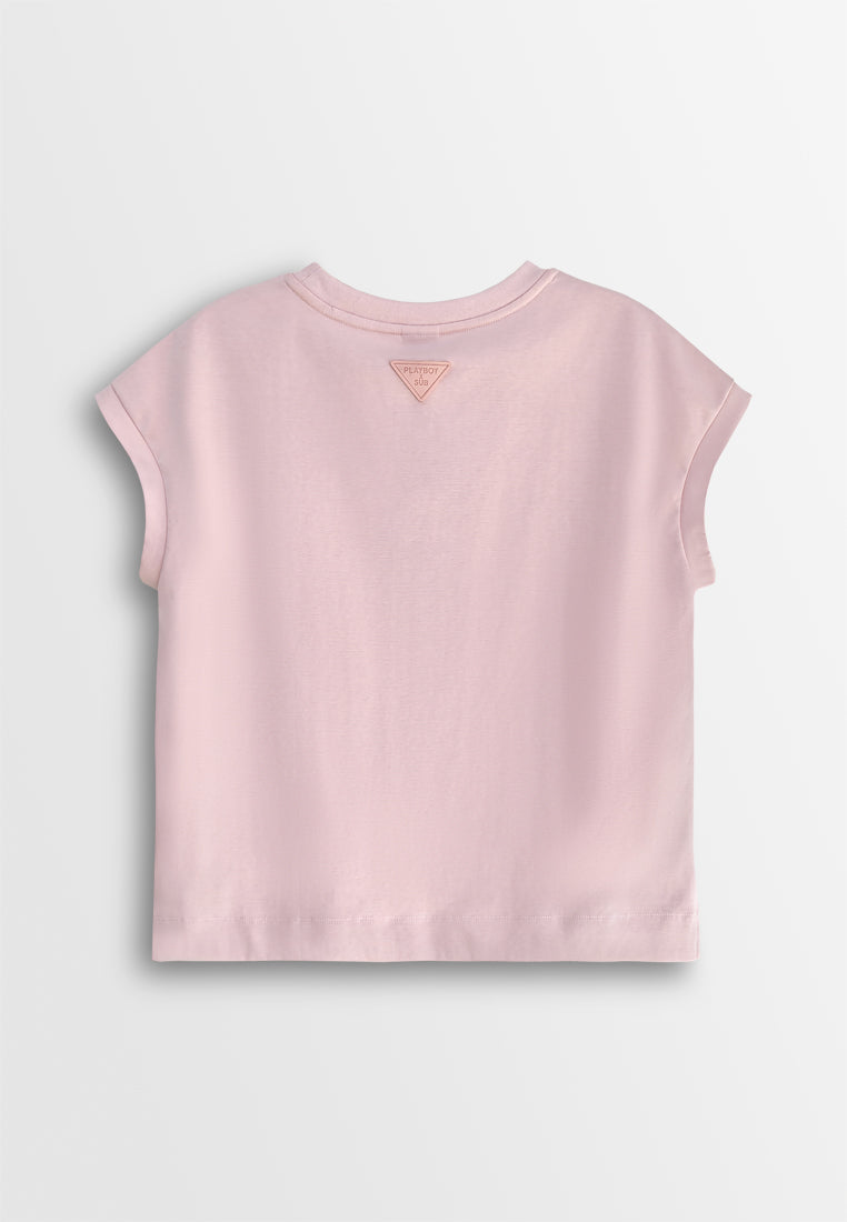 Playboy x SUB Women Sleeveless Fashion Tee - Pink - 610360