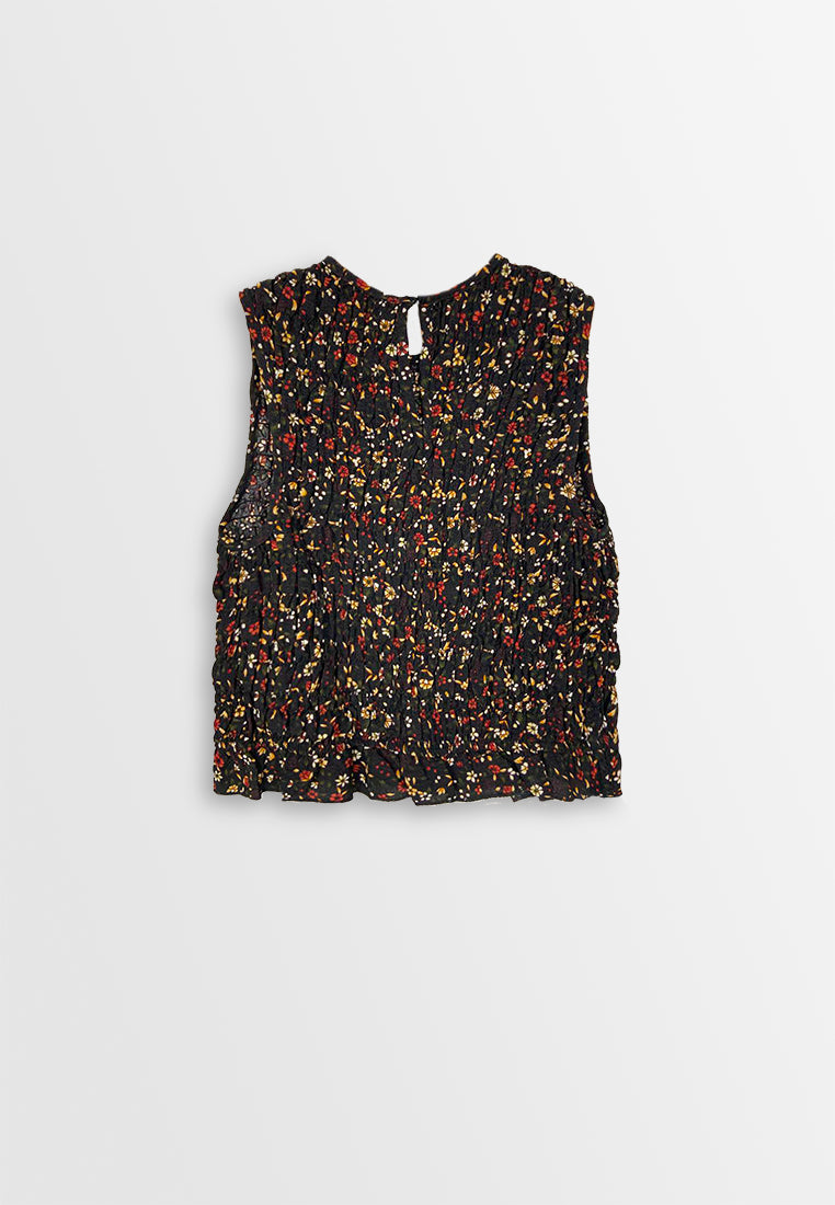 [Online Exclusive] Women Sleeveless Woven Blouse - Black - 410429
