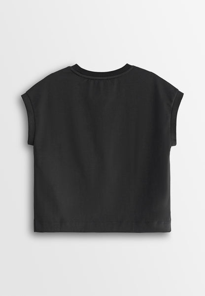 Women Sleeveless Fashion Tee - Black - 610240
