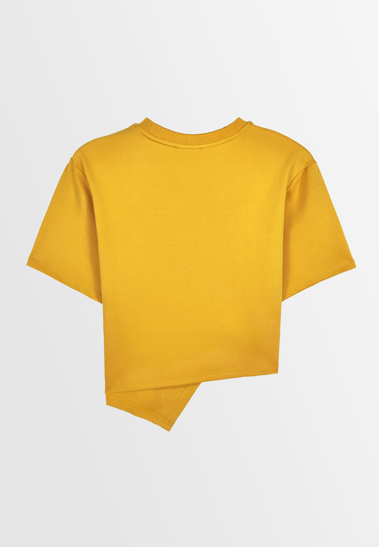 Women Short-Sleeve Fashion Tee - Yellow - 410043