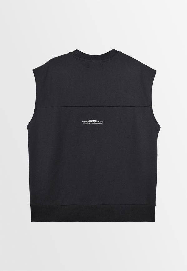 Men Sleeveless Sweatshirt - Black - 410075