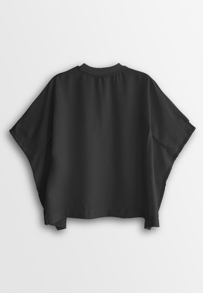 Women Short-Sleeve Fashion Tee - Black - 410140