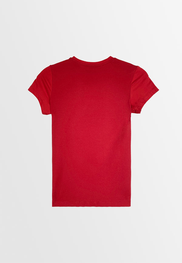 Women Short-Sleeve Graphic Tee - Red - 410029