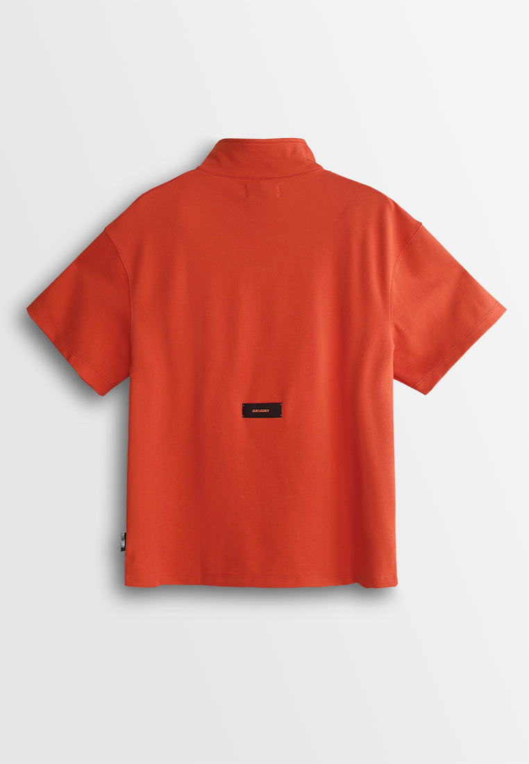 Men Oversized Short-Sleeve Sweatshirt - Orange - 510233