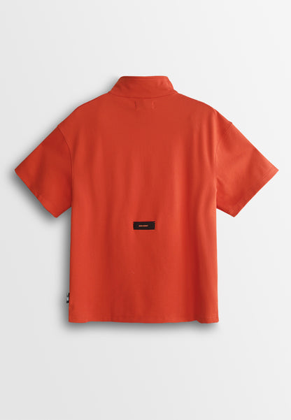 Men Oversized Short-Sleeve Sweatshirt - Orange - 510233