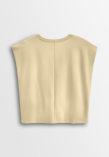 Women Sleeveless Fashion Tee - Khaki - 610258