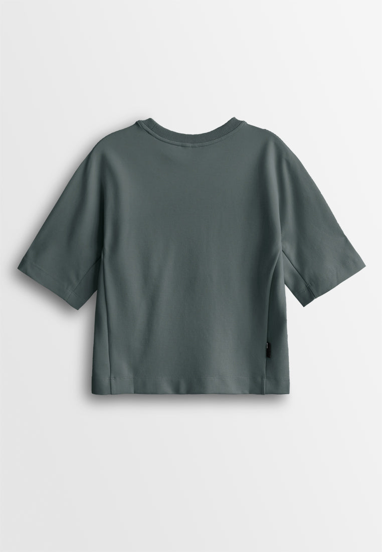 Women Short-Sleeve Fashion Tee - Dark Grey - 510247