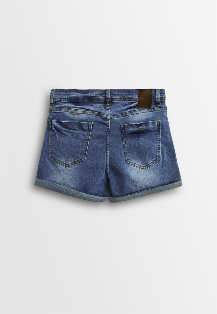 Women Short Jeans - Dark Blue - 610229