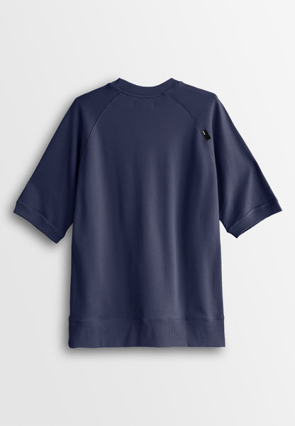 Men Oversized T-Shirt Short Sleeve - Navy - 510316