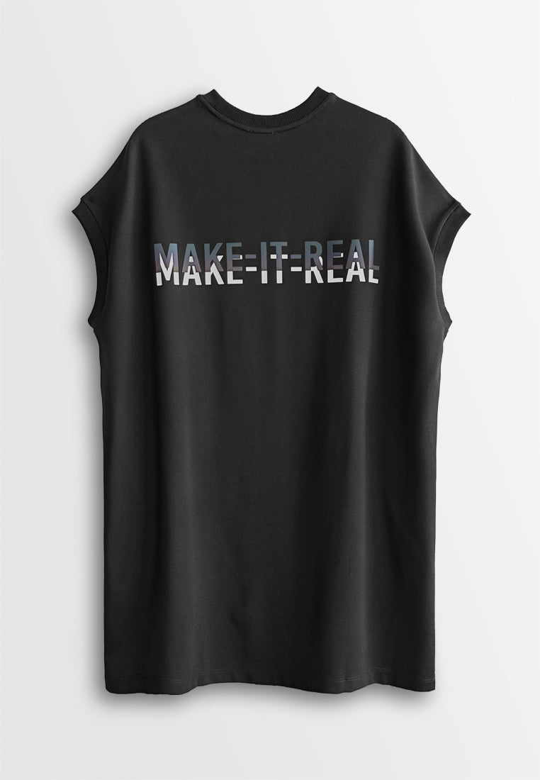 Women Sleeveless Midi Dress - Black - 510278