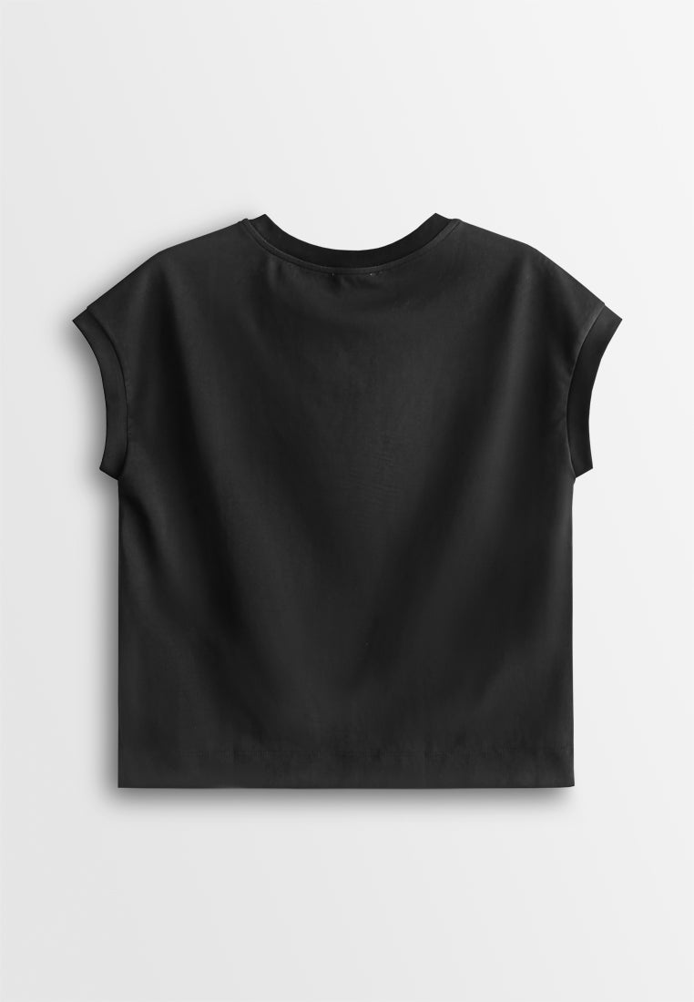 Women Sleeveless Fashion Tee - Black - 610366