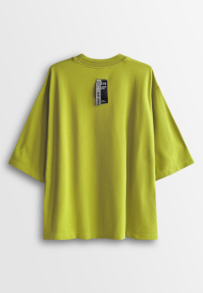 Men Oversized T-Shirt Short Sleeve - Yellow - 510245