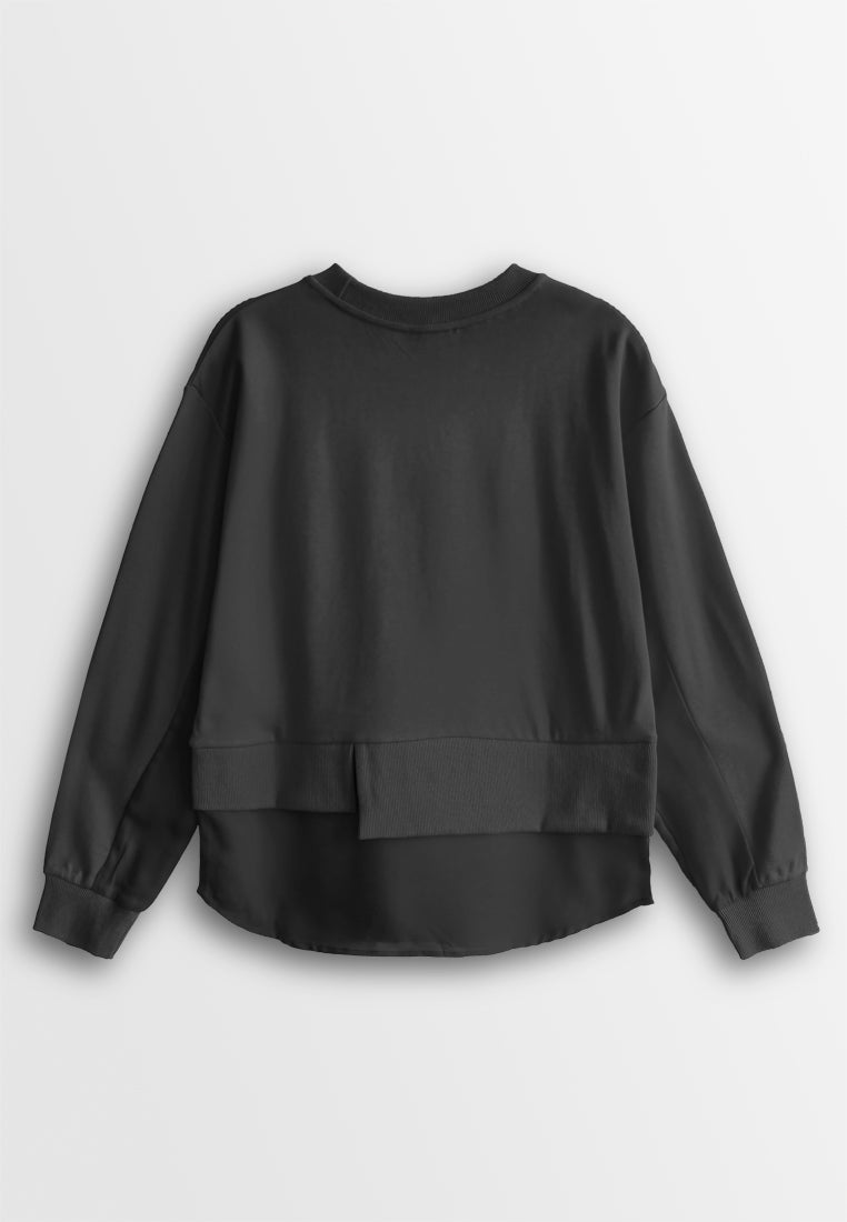 Women Long-Sleeve Sweatshirt - Black - 410130