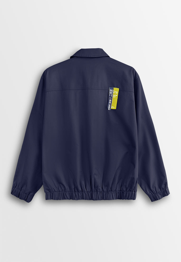 Men Oversized Bomber Jacket - Navy - 510262