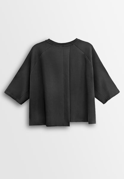 Women Asymmetrical Fashion Tee - Black - 610329