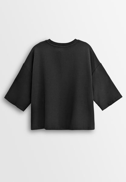 Women Oversized Fashion Tee - Black - 610327