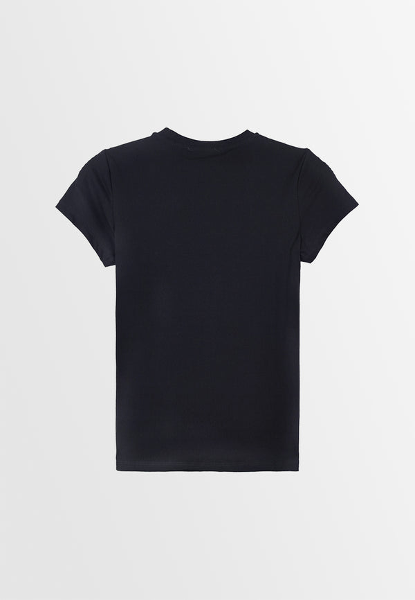 Women Short-Sleeve Graphic Tee - Black - 410027