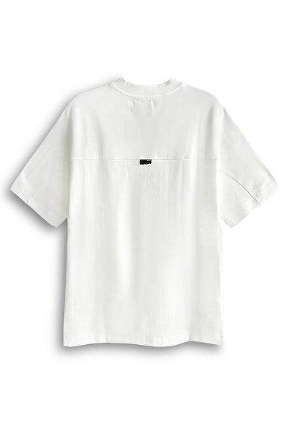 Men Oversized T-Shirt Short Sleeve - White - 510313