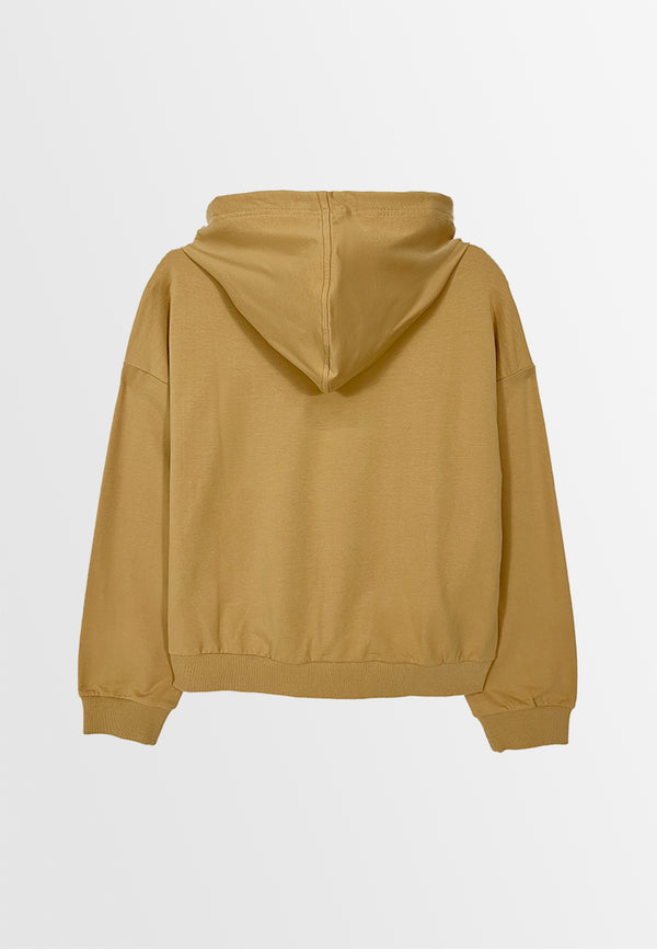 Women Long-Sleeve Sweatshirt Hoodies - Khaki - M3W766