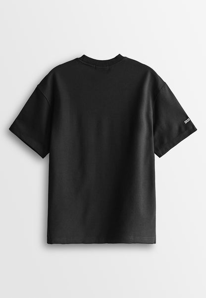 Men Oversized T-Shirt Short Sleeve - Black - 510165