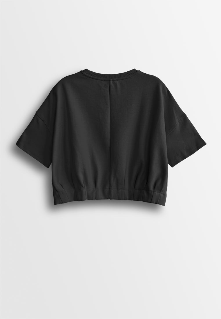 Women Short-Sleeve Fashion Tee - Black - 510051