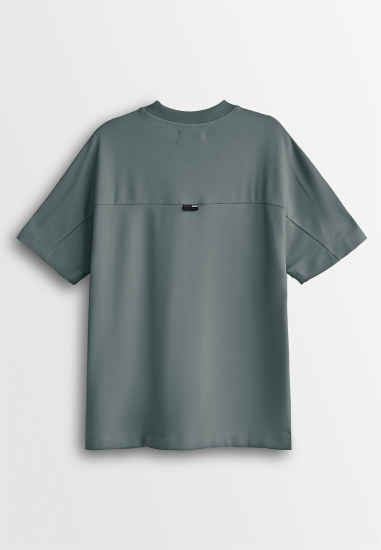 Men Oversized T-Shirt Short Sleeve - Dark Grey - 510314