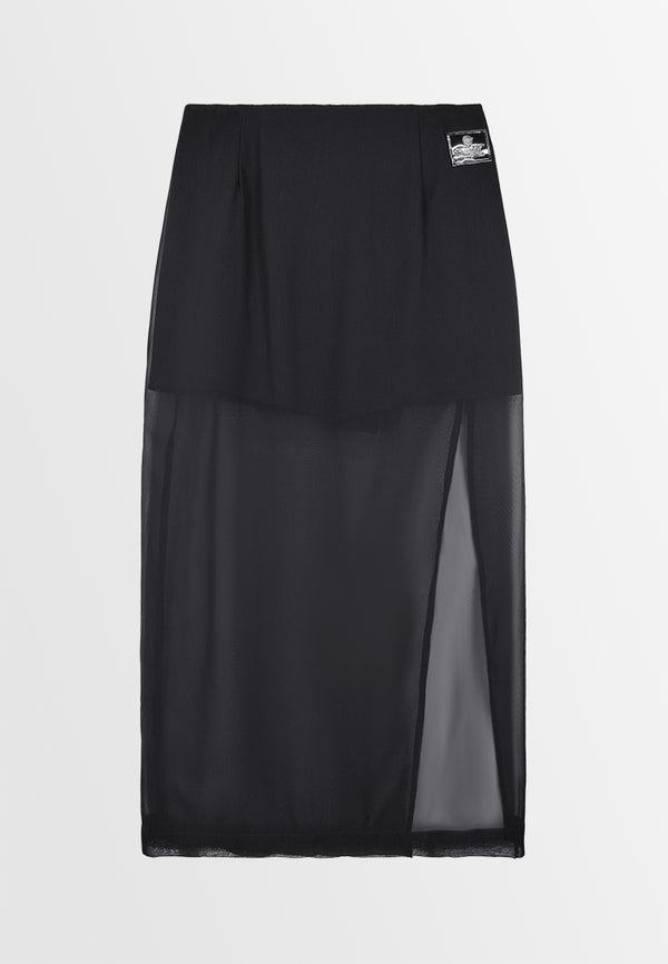 Women Long Skirt - Black - 410089