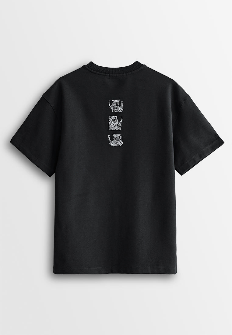 Men Oversized T-Shirt Short Sleeve - Black - 510376