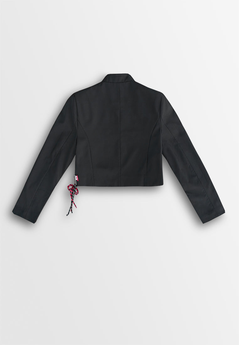 Women Cropped Jacket - Black - 510242