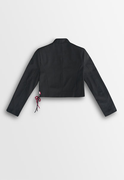 Women Cropped Jacket - Black - 510242