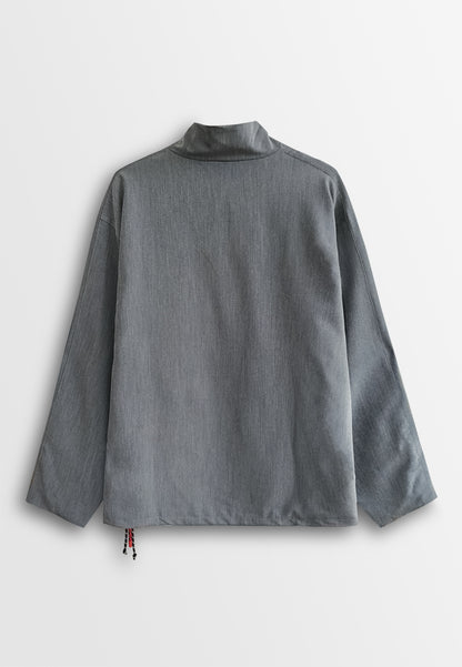 Men Oversized Tang Suit Jacket - Dark Grey - 510310