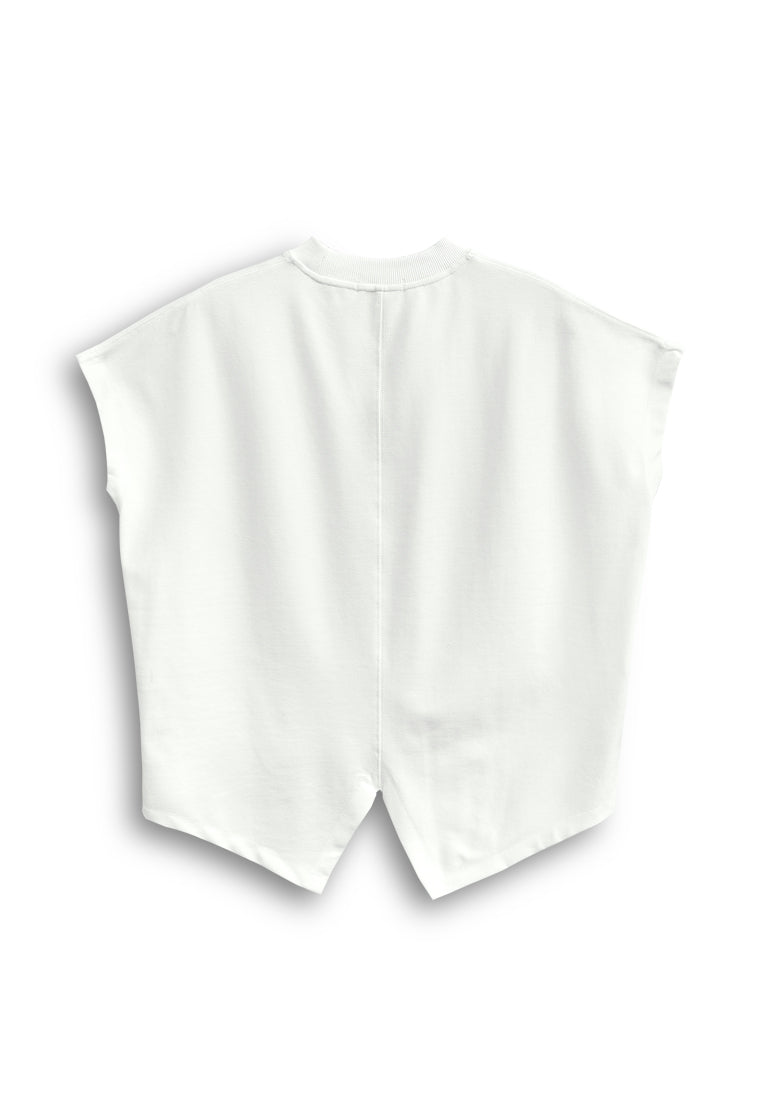 Women Sleeveless Fashion Tee - White - 610260