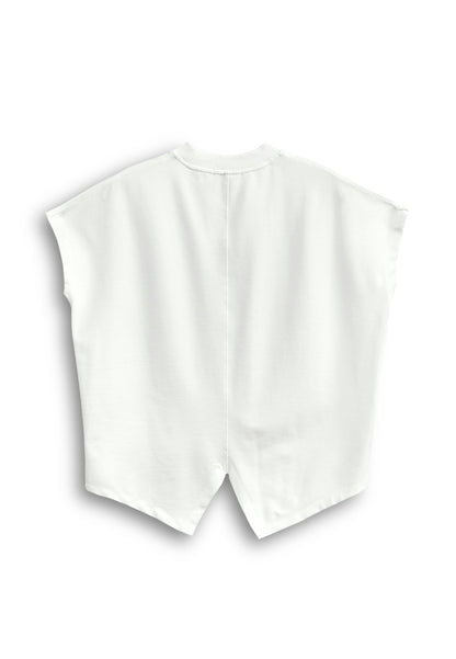 Women Sleeveless Fashion Tee - White - 610260